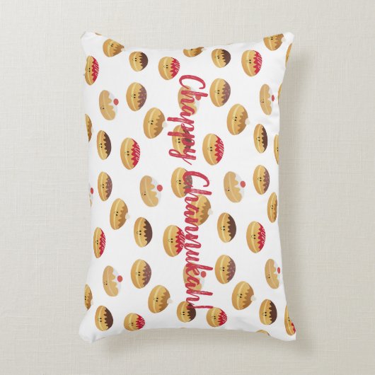 可愛いハヌカパターン(の模様が)あるドーナツ枕! アクセントクッション (正面(垂直))