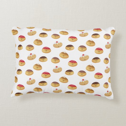 可愛いハヌカパターン(の模様が)あるドーナツ枕! アクセントクッション (裏面)