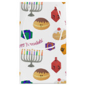 可愛いハヌカパターン（の模様が）ある スモールペーパーバッグ (裏面)