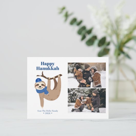 可愛いハヌッカスロース2フォトコラージュ シーズンポストカード (スタンド正面)