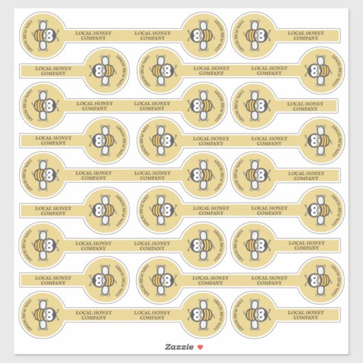 可愛いハネビーのロゴ上蓋セキュリティ シール (シート)