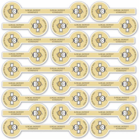 可愛いハネビーのロゴ上蓋セキュリティ シール (正面)