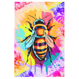 可愛いハネビーカラフル – ビー絵を描ズプリント メタルプリント