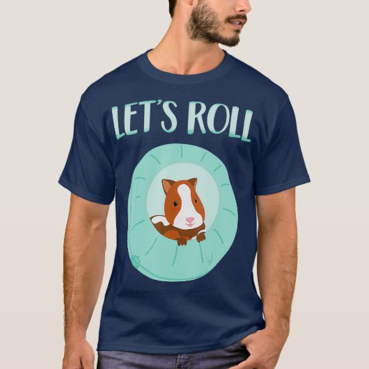 可愛いハムスターおもしろい物がハ転がンスターボールを手に Tシャツ (正面)