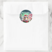 可愛いハムスターラットクリスマスバースデースノーパーティー ラウンドシール (バッグ)