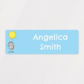 可愛いハリネズミとバルーンパーソナライズされた漫画 ラベル (デザイン1)