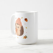 可愛いハリネズミの水彩コーヒー コーヒーマグカップ (正面左)