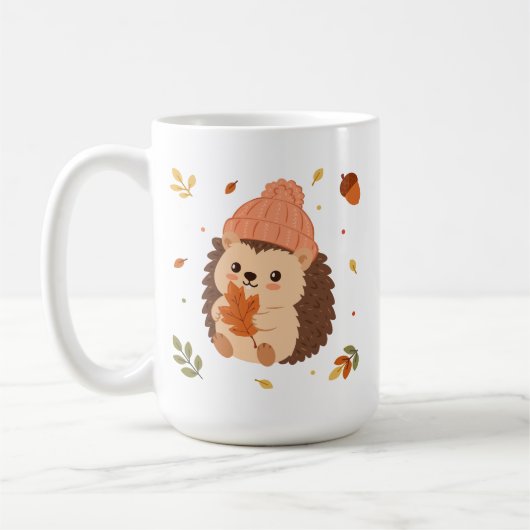 可愛いハリネズミの水彩コーヒー コーヒーマグカップ (左)