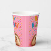 可愛いハリネズミの誕生日紙カップ！ 紙コップ (右)