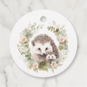 可愛いハリネズミ付きウッドランド赤ちゃんシャワー フェイバータグ (裏面)