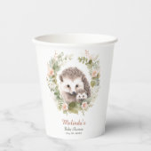 可愛いハリネズミ付きウッドランド赤ちゃんシャワー 紙コップ (正面)