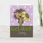 可愛いハリネズミ早く元気に カード (正面)