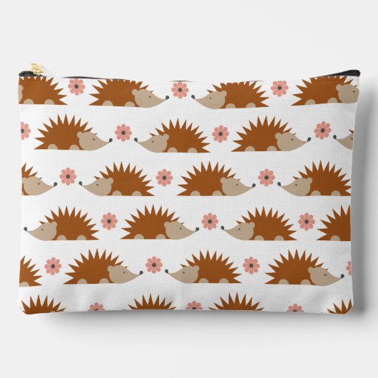 可愛いハリネズミ柄 アクセサリーポーチ (正面)