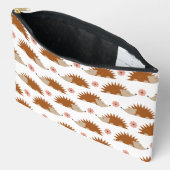 可愛いハリネズミ柄 アクセサリーポーチ (見開き)