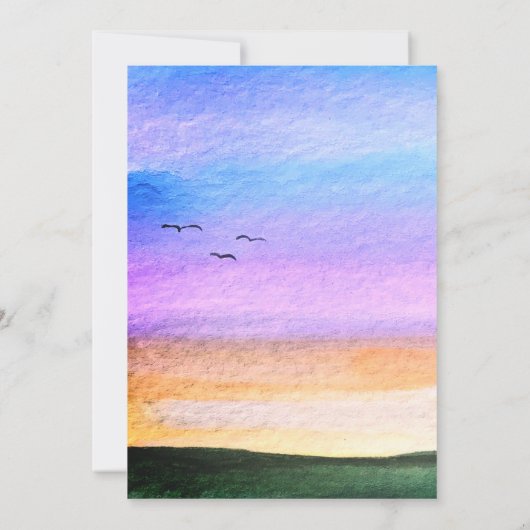 可愛いハリネズミ水彩木地動物キツネウサギ 招待状 (裏面)