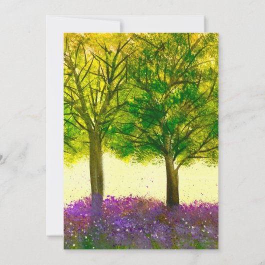 可愛いハリネズミ水彩木地動物キツネウサギ 招待状 (裏面)