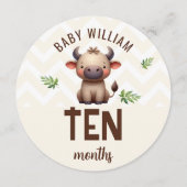 可愛いハリネズミ牛9-10ヶ月ベビーマイルストーン記号 (裏面)