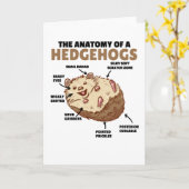 可愛いハリネズミ解説ハリネズミの解剖学 カード (黄色い花)