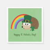 可愛いハリネズミLeprechaun St. Patrick's Day スタンダードカクテルナプキン (正面)
