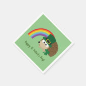 可愛いハリネズミLeprechaun St. Patrick's Day スタンダードカクテルナプキン (角)