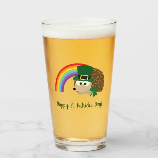 可愛いハリネズミLeprechaun St. Patrick's Day タンブラーグラス (ドリンク正面)
