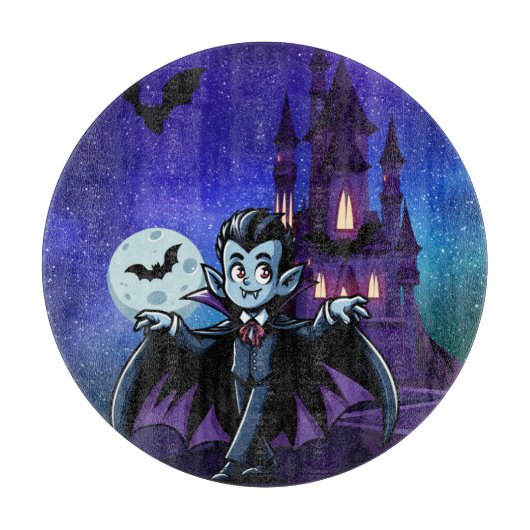 可愛いハロウィンお洒落ヴァンパイア カッティングボード (正面)