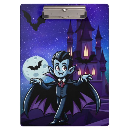 可愛いハロウィンお洒落ヴァンパイア クリップボード (正面)