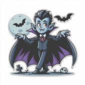 可愛いハロウィンお洒落ヴァンパイア シール (正面)