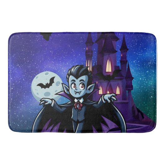 可愛いハロウィンお洒落ヴァンパイア バスマット (正面)