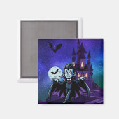 可愛いハロウィンお洒落ヴァンパイア マグネット (正面/裏面)