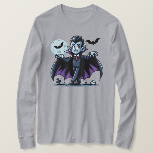 可愛いハロウィンお洒落ヴァンパイア Tシャツ (デザイン正面)