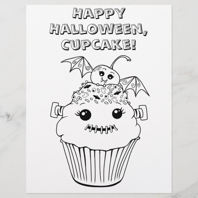 可愛いハロウィンのカラーリングシート (正面)