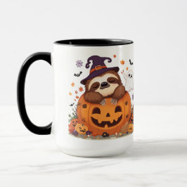 可愛いハロウィンのナマケモノがコーヒーを楽しむ マグカップ