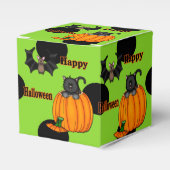可愛いハロウィンキッテンこうもりスクエアお願いボックス フェイバーボックス (正面サイド)