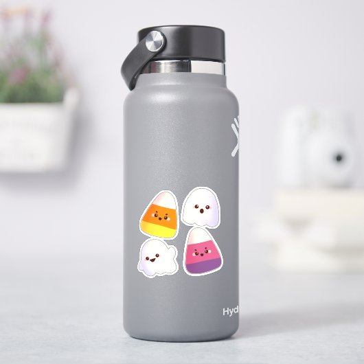 可愛いハロウィンキャンディと幽霊柄 シール (HydroFlask)