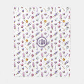 可愛いハロウィンキャンディトリートパターン フリースブランケット (正面)