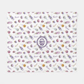 可愛いハロウィンキャンディトリートパターン フリースブランケット (正面(横))