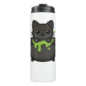 可愛いハロウィンクラシック黒猫Tシャツ タンブラー (正面)