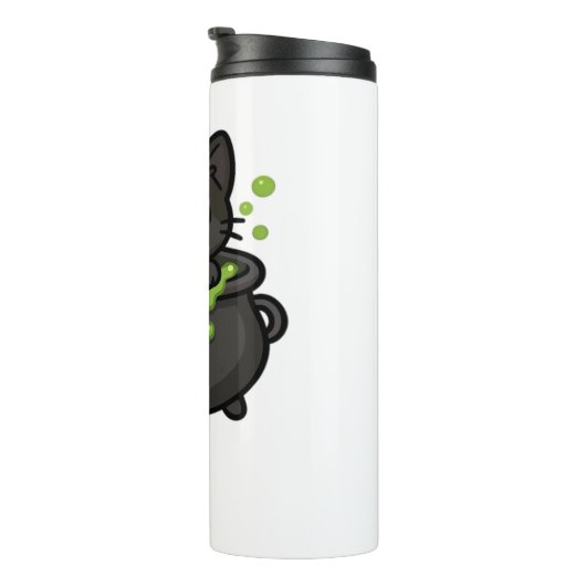 可愛いハロウィンクラシック黒猫Tシャツ タンブラー (回転右)