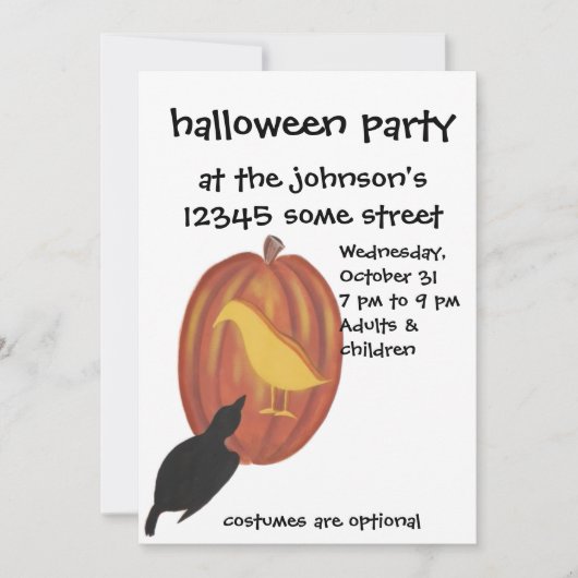 可愛いハロウィンジャック・オランタンとカラス (正面)