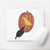 可愛いハロウィンジャック・オランタンとカラス マウスパッド (マウス)