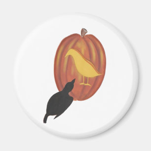 可愛いハロウィンジャック・オランタンとカラス マグネット
