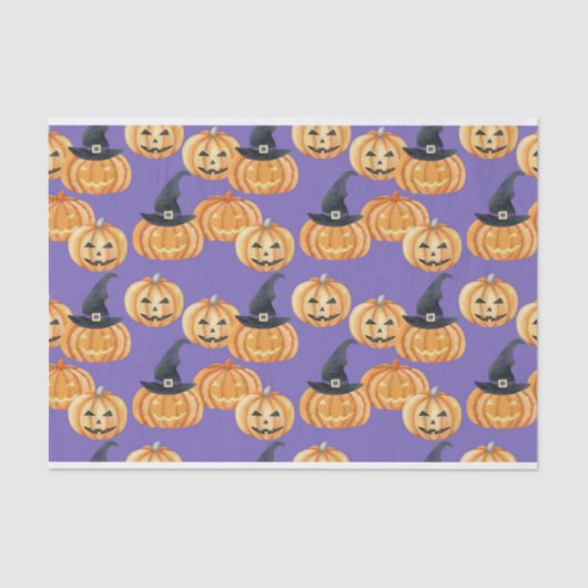 可愛いハロウィンジャックOランタンカボチャ 薄葉紙 (正面)