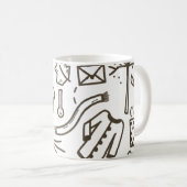 可愛いハロウィンドルシームレスパターン,ハロウィーン コーヒーマグカップ (正面右)