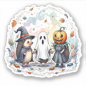 可愛いハロウィンヘッジホッグスコスチューム シール (正面)