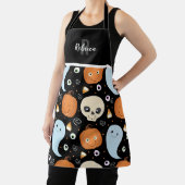 可愛いハロウィンリピート模様モノグラム エプロン (インサイチュ)