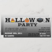 可愛いハロウィンレターズパーティの招待状 招待状 (正面/裏面)