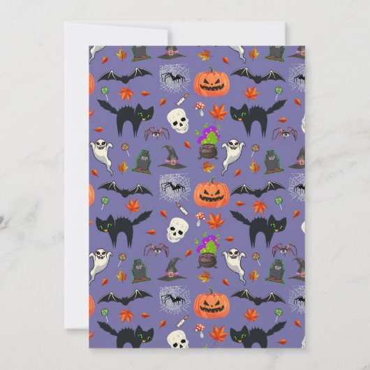 可愛いハロウィン不気味の黒板 招待状 (裏面)