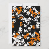 可愛いハロウィン不気味バッシュジャックブラックキャット誕生日 招待状 (裏面)