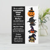 可愛いハロウィン不気味バッシュジャックブラックキャット誕生日 招待状 (スタンド正面)